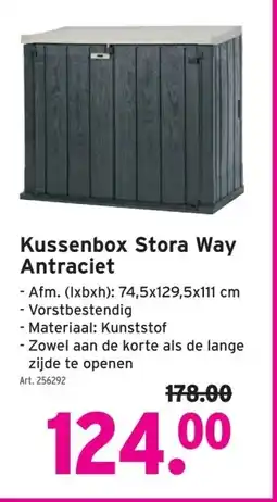 GAMMA Kussenbox Stora Way Antraciet aanbieding