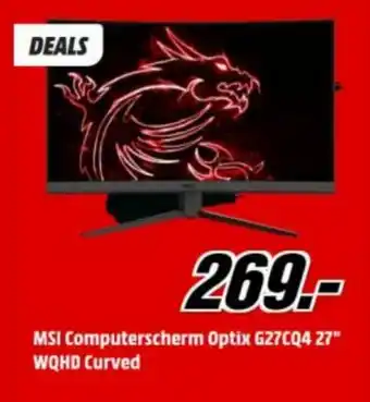MSI Computerscherm Optix G27CQ4 27" WQHD Curved