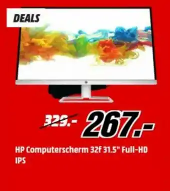 MediaMarkt HP Computerscherm 32f 31.5" Full-HD IPS aanbieding