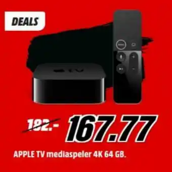 MediaMarkt Apple TV mediaspeler 4K 64 GB aanbieding