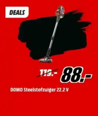 MediaMarkt Domo Steelstofzuiger 22.2V aanbieding