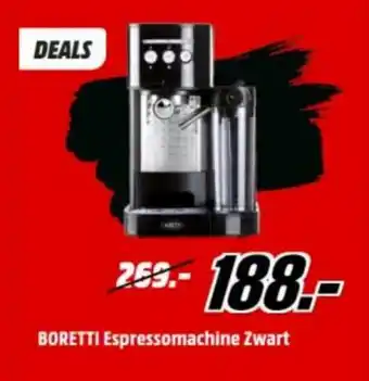 MediaMarkt Boretti Espressomachine Zwart aanbieding