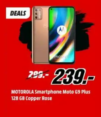 MediaMarkt Motorola Smartphone Moto G9 Plus 128 GB Copper Rose aanbieding