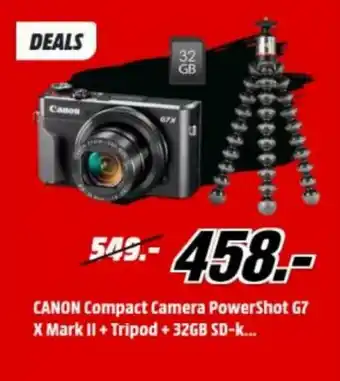 Canon Compact Camera PoweShot G7 X Mark II + Tripod + 32GB SD-k...
