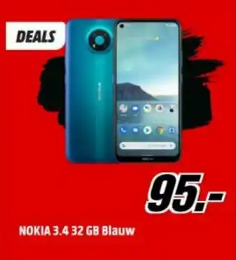 MediaMarkt Nokia 3.4 32 GB Blauw aanbieding