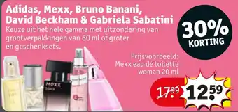 Kruidvat Adidas, Mexx, Bruno Banani, David Beckham & Gabriela Sabatini aanbieding