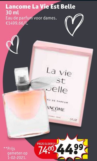 Kruidvat Lancome La Vie Est Belle 30ml aanbieding