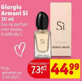 Kruidvat Giorgio Armani Si 30ml aanbieding