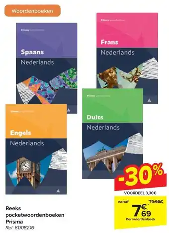 Carrefour Reeks pocketwoordenboeken Prisma aanbieding