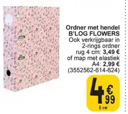 Cora Ordner met hendel B'LOG FLOWERS = aanbieding
