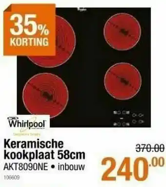 Cevo Whirlpool keramische kookplaat akt8090ne aanbieding