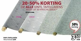 Jysk Vinyl tafellaken bleikstarr aanbieding