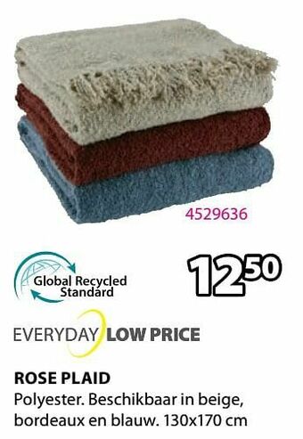 Jysk Rose plaid aanbieding