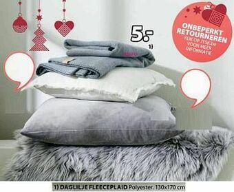 Jysk Daglilje fleeceplaid aanbieding