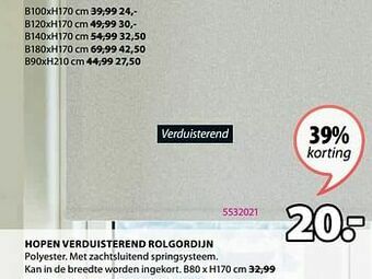 Jysk Hopen verduisterend rolgordijn aanbieding