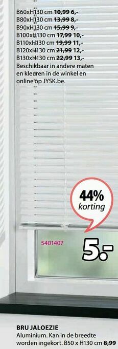 Jysk Bru jaloezie aanbieding