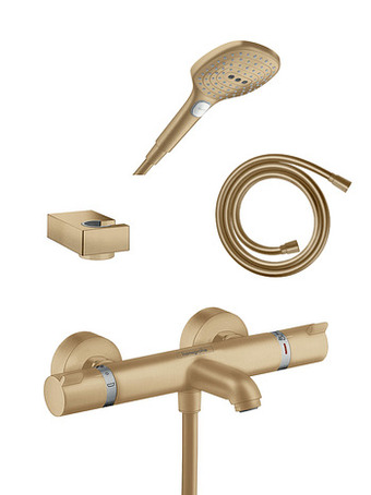 X2O HansGrohe Ecostat Comfort thermostatische kraan muurmontage opbouw badkraan brushed bronze aanbieding