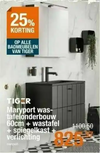 Cevo Maryport wastafelonderbouw + wastafel + spiegelkast +verlichting aanbieding