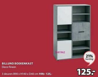 Jysk Billund boekenkast 3 deuren aanbieding