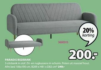 Jysk Paradis bedbank aanbieding