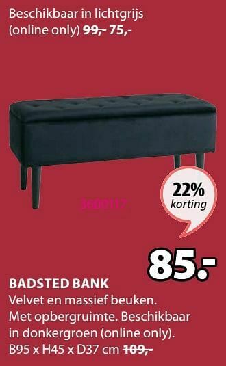 Jysk Badsted bank aanbieding