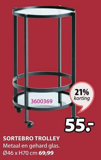 Jysk Sortebro trolley aanbieding