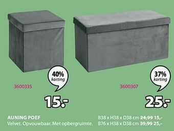 Jysk Auning poef aanbieding