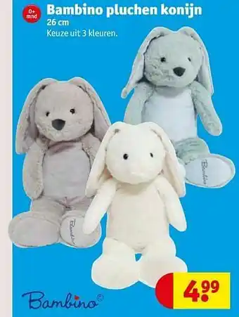 Kruidvat Bambino pluchen konijn aanbieding