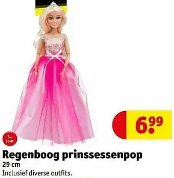 Kruidvat Regenboog prinssessenpop aanbieding