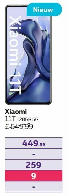 Proximus Xiaomi 11t 128gb 5g aanbieding