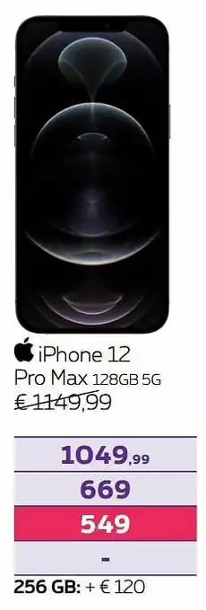 Proximus Apple iphone 12 pro max 128gb 5g aanbieding