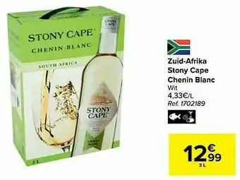 Zuid-afrika stony cape chenin blanc wit