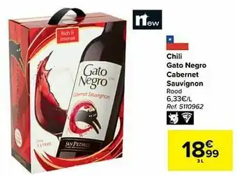 Carrefour Chili gato negro cabernet sauvignon rood aanbieding