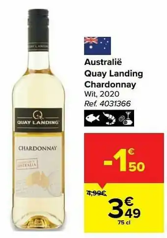 Carrefour Australië quay landing chardonnay wi aanbieding