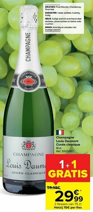 Carrefour Champagne louis daumont cuvée classique brut aanbieding
