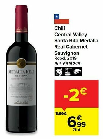 Carrefour Chili central valley santa rita medalla real cabernet sauvignon rood aanbieding