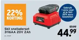 GAMMA Skil snelladerset 3116AA 20V 2Ah aanbieding