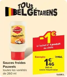 Carrefour Sauces froides Pauwels 260mL aanbieding