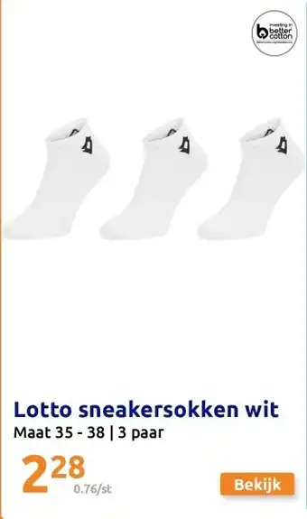 Action Lotto sneakersokken wit aanbieding