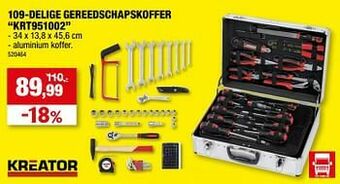 Hubo Kreator 109-delige gereedschapskoffer krt951002 aanbieding