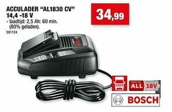 Hubo Bosch acculader al1830 cv 14,4 -18 v aanbieding