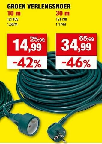 Hubo Groen verlengsnoer aanbieding