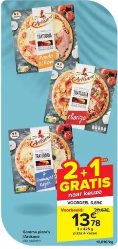 Carrefour Gamma pizza’s l’Artisane aanbieding