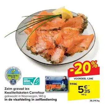 Carrefour Zalm gravad lax Kwaliteitsketen Carrefour aanbieding