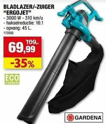 Hubo Gardena bladlazer--zuiger ergojet aanbieding