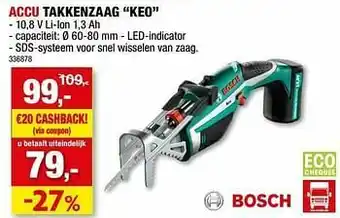 Hubo Bosch accu takkenzaag keo aanbieding