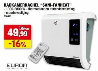 Hubo Eurom badkamerkachel sani-fanheat aanbieding