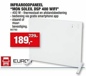 Hubo Eurom infraroodpaneel mon soleil dsp 400 wifi aanbieding