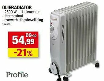 Hubo Profile olieradiator aanbieding