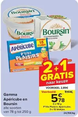 Carrefour Gamma Apéricube en Boursin aanbieding